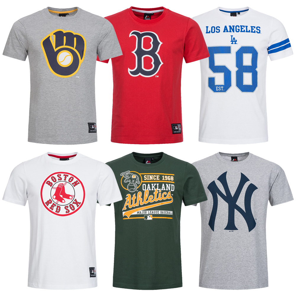 MLB Baseball Fan T-Shirt Majestic Major League Fanshirt XS S M L XL 2XL ...
