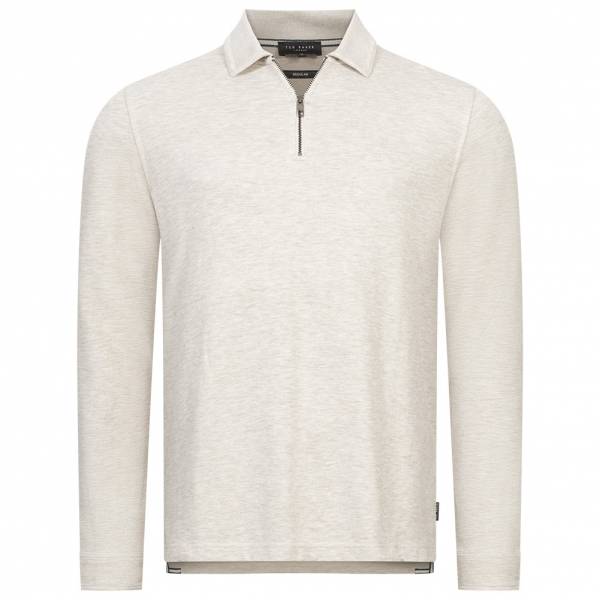 TED BAKER Karpol Soft Touch Herren Sweatshirt mit Kragen 269623-NATURAL