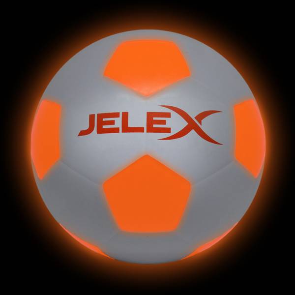 JELEX &quot;Neon&quot; Luz LED Balón de fútbol blanco/naranja