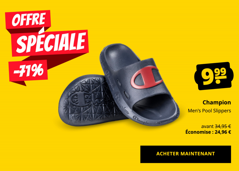 Champion Men's Pool Slippers seulement 9,99 €!