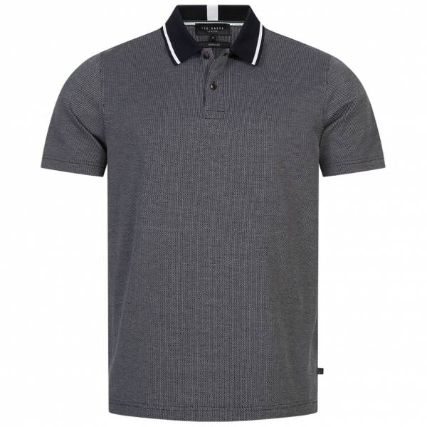 TED BAKER Mini Jacquard Stitch Mężczyźni Koszulka polo 261464-DK-NIEBIESKI