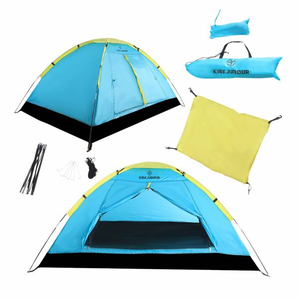 KIRKJUBØUR® &quot;Vindr&quot; 1 personne camping Tente turquoise