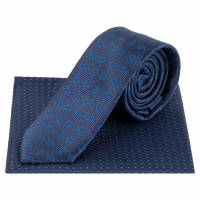 Lambretta Paisley Men Knitted tie and Pocket Square LAMAW2314-NAVY