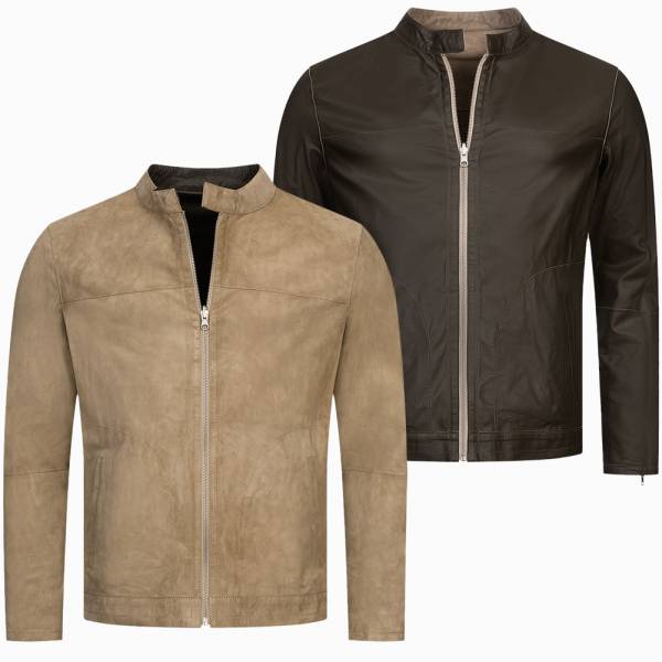 BORIS BECKER Hombre chaqueta de cuero reversible 21WBBMLJT00006-VISON