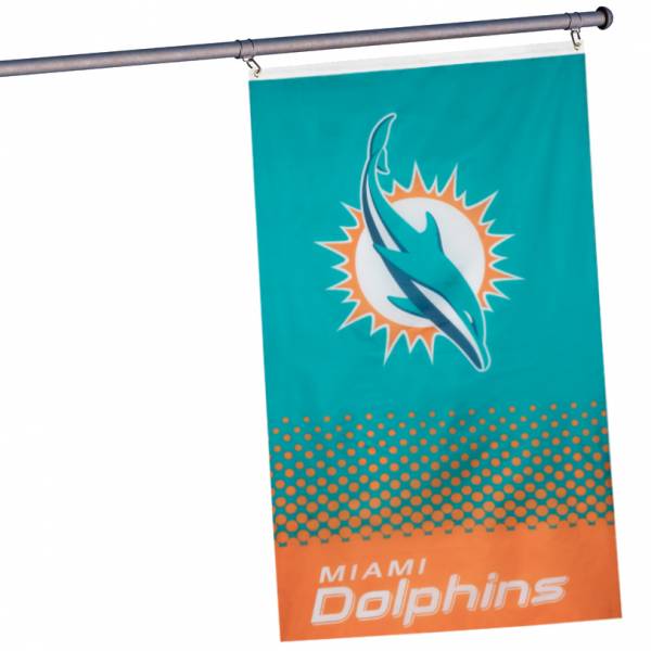 Miami Dolphins NFL Horizontal Fan Flag 1.52m x 0.92m FLG53NFLFADEMD