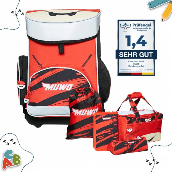 MUWO &quot;Lil Ninja&quot; Kinderen Schooltas Set 5 stuks.