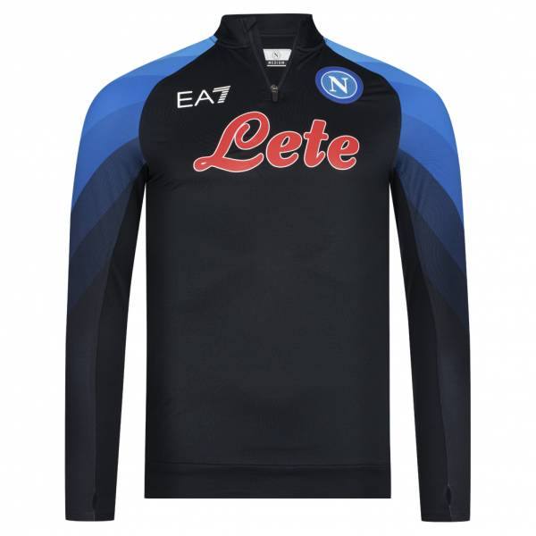 Image of SSC Neapel EA7 Emporio Armani 1/4 Zip Uomo UEFA Felpa per l'allenamento blu navy EASSCN23TU05-BLU064