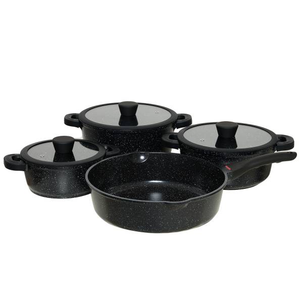 Banaru Design Alu pot Set 7-piece black