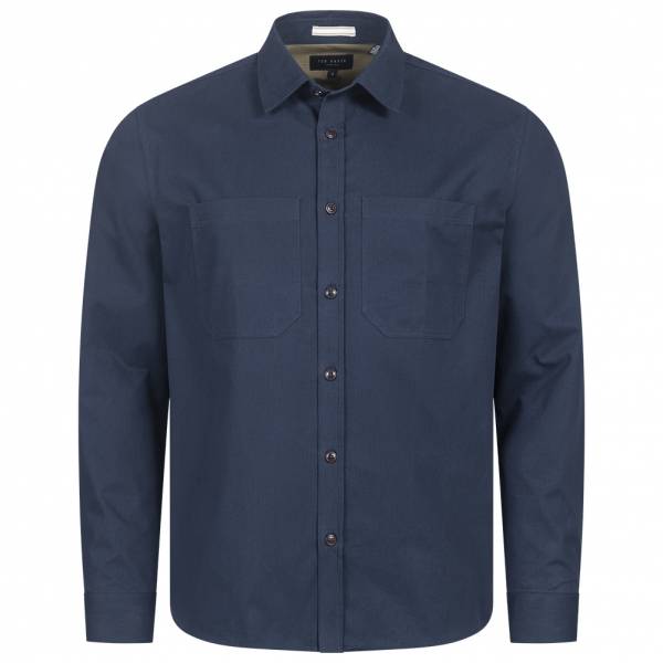 TED BAKER Almur Brush Overshirt Mężczyźni Koszula-marynarka 265881-GRANATOWY