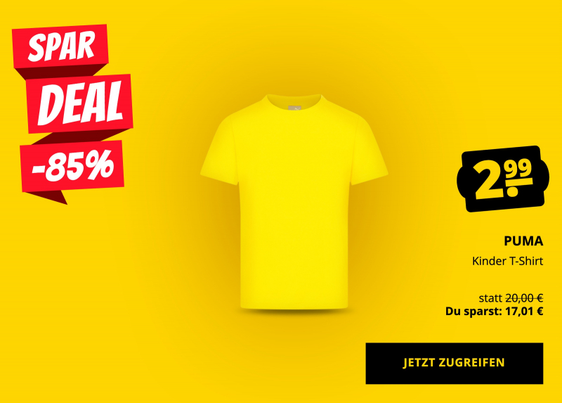 PUMA Kinder T-Shirt nur 2,99 €!