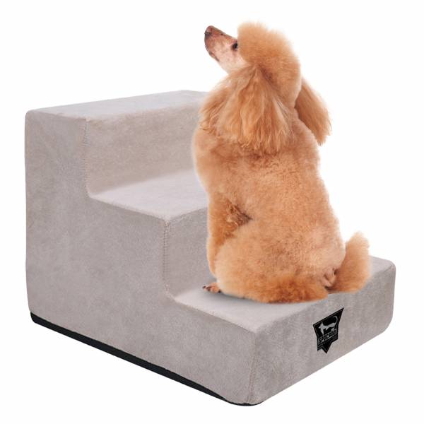 SPOCADO &quot;Albion&quot; Hundetreppe mit Plüschbezug 3-stufig beige