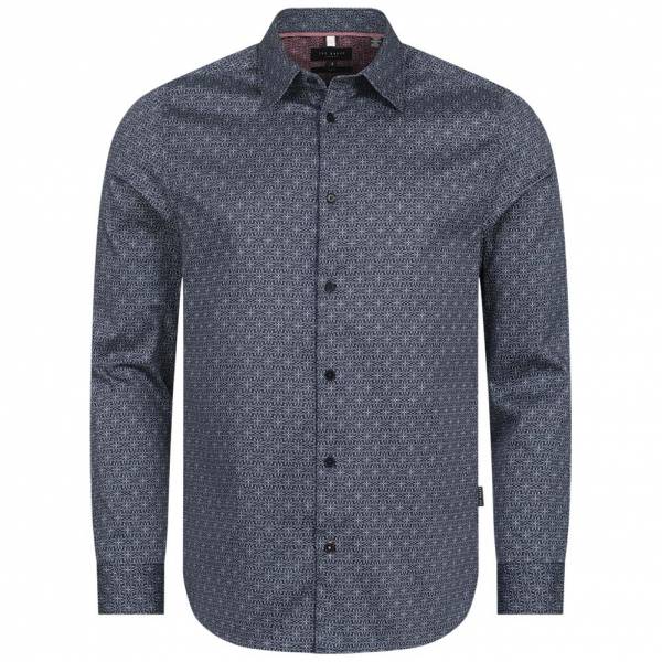 TED BAKER Pavia Star Geo Print Mężczyźni Koszula z długim rękawem 272176-MARYNARKA WOJENNA