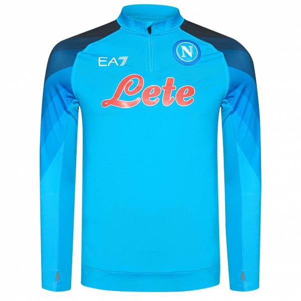 SSC Neapel EA7 Emporio Armani 1/4 Zip Men UEFA Training Sweatshirt blue EASSCN23TU05-AZZURRO