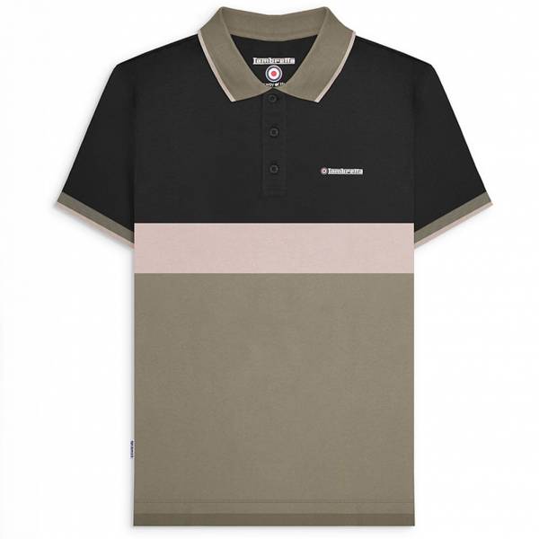 Image of Lambretta Contrast Panel Uomo Polo SS1219-NERO064