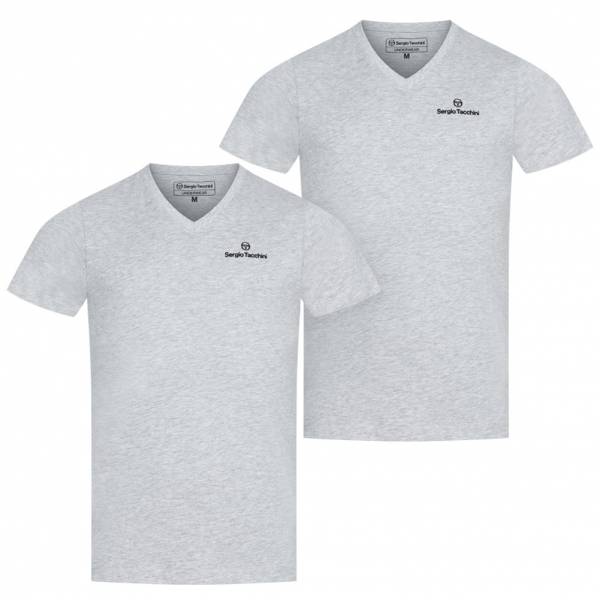 Sergio Tacchini Hombre Camisetas interiores Cuello de pico Pack de 2 gris 39493336