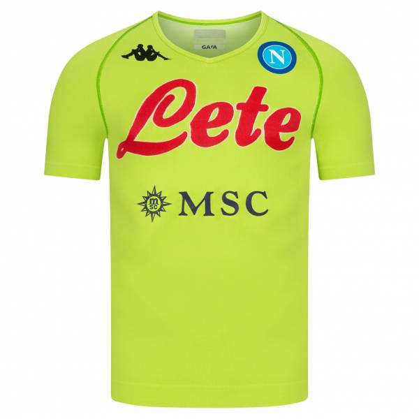 SSC Napoli Kappa Hombre Funcional Camiseta de entrenamiento 31125EW-VERDE LIMA