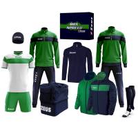 Zeus Apollo Fußball Set Teamwear Box 12-teilig Navy Grün
