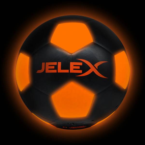 JELEX &quot;Neon&quot; Luz LED Balón de fútbol negro/naranja