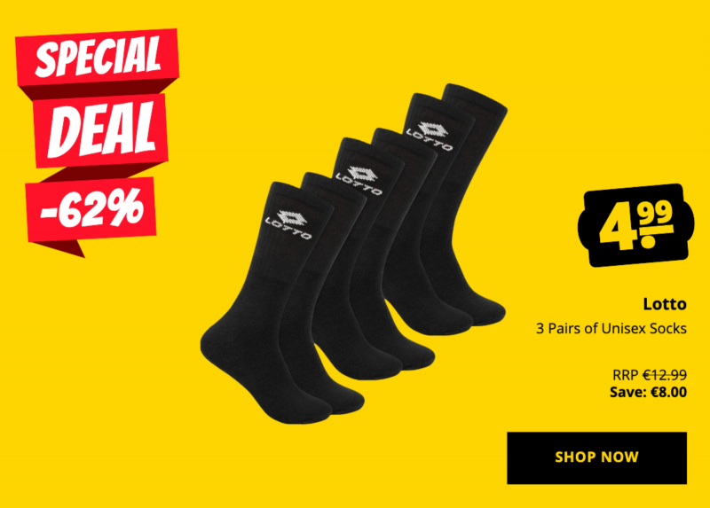 Lotto 3 Pairs of Unisex Socks only 4,99 €!