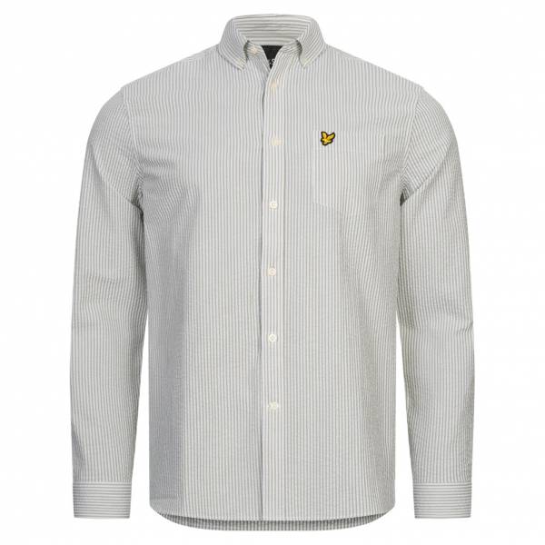 Lyle i Scott Seersucker Strike Mężczyźni Koszula z długim rękawem LW1214V-W346