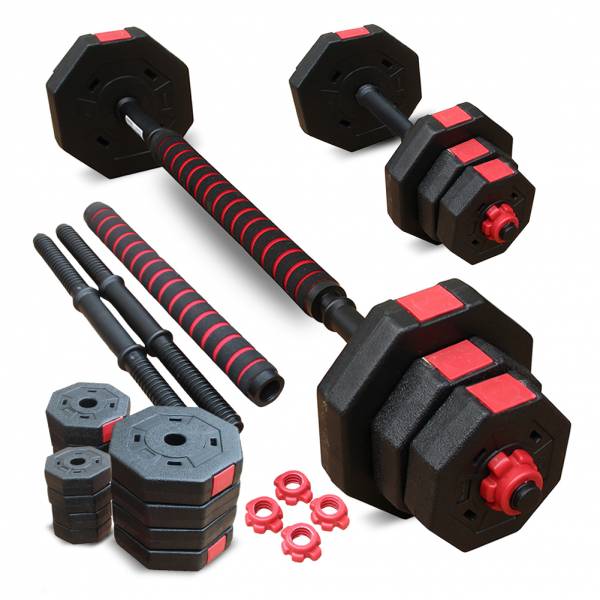 SPORTINATOR &quot;Curls&quot; 2-in-1 Kurz + Langhantel 20 kg Set