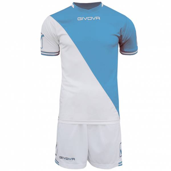 Givova Soccer Set Jersey with Short Kit Craft white / light blue ...