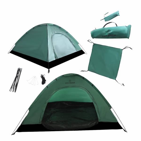 KIRKJUBØUR® &quot;Vindr&quot; campeggio per 2 persone Tenda da campeggio verde