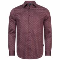 TED BAKER Pavia Star Geo Print Hombre Camisa de manga larga 272176-MARRÓN