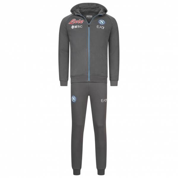 SSC Neapel EA7 Emporio Armani Heren Trainingspak met capuchon grijs EASSCN23R09-MAGNET