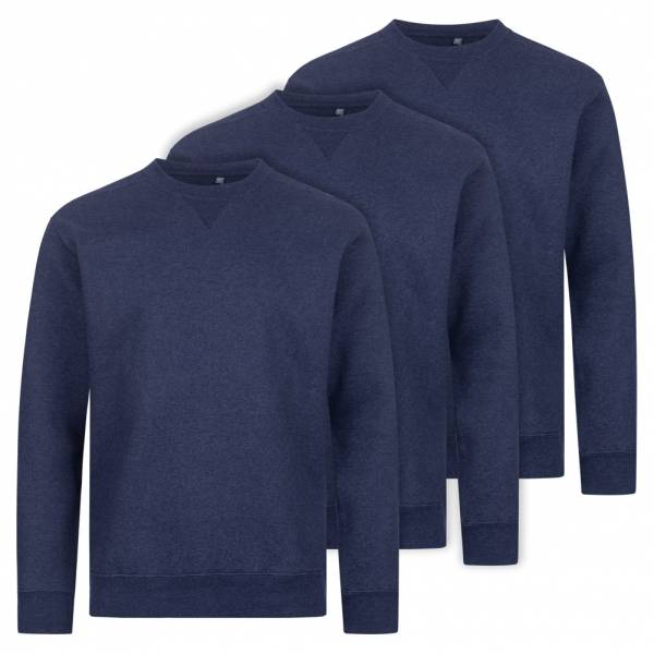 Image of RUSSELL Authentic Melange Sweat Uomo Felpa Set da 3 0R260M0-Indaco-Melange064