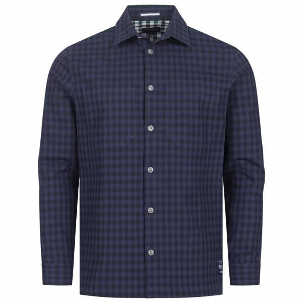 TED BAKER Mourne Check Overshirt Mężczyźni Koszula-marynarka 265882-GRANATOWY