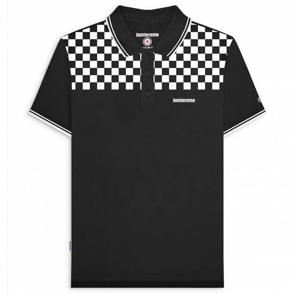 Lambretta Two Tone Tipped Mężczyźni Koszulka polo SS0204-BLK/WHT