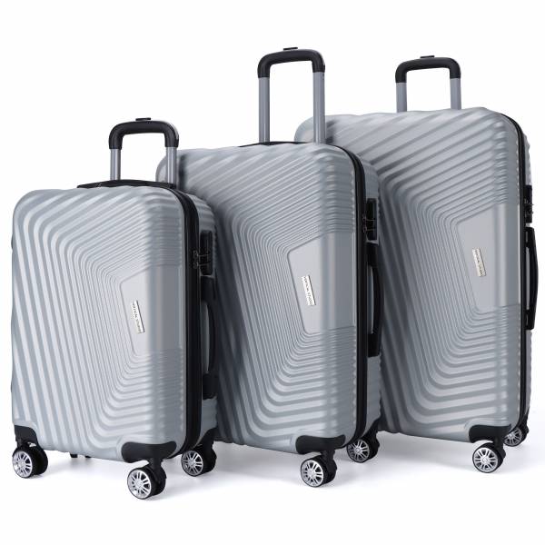 VERTICAL STUDIO &quot;Stavanger&quot; 20&quot; 24&quot; 28&quot; Valise Ensemble de 3 argent