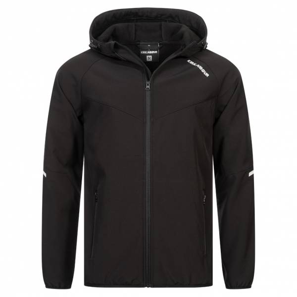 KIRKJUBØUR® &quot;Njordr&quot; Heren SOFTSHELL jas 10.000 mm waterkolom zwart/lichtgrijs