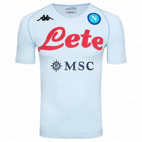 SSC Napoli Kappa Uomo Funzionale Maglia per l&#039;allenamento 31125EW-AZZURRO PALLIDO