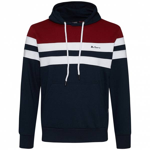 BEN SHERMAN Cut &amp; Sew Panel Heren Hoody 0072229-MIDDERNACHT