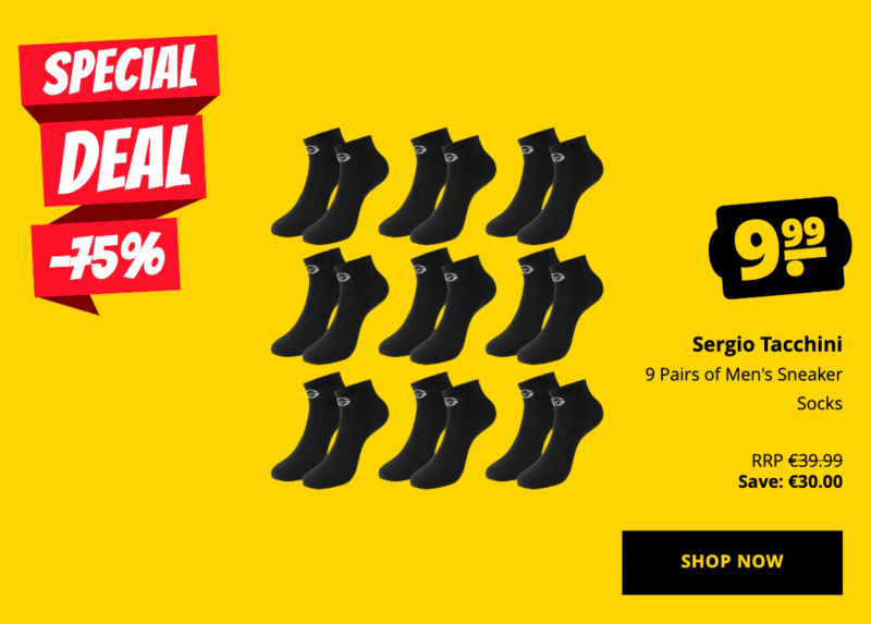 Sergio Tacchini 9 Pairs of Men's Sneaker Socks only 9,99 €!