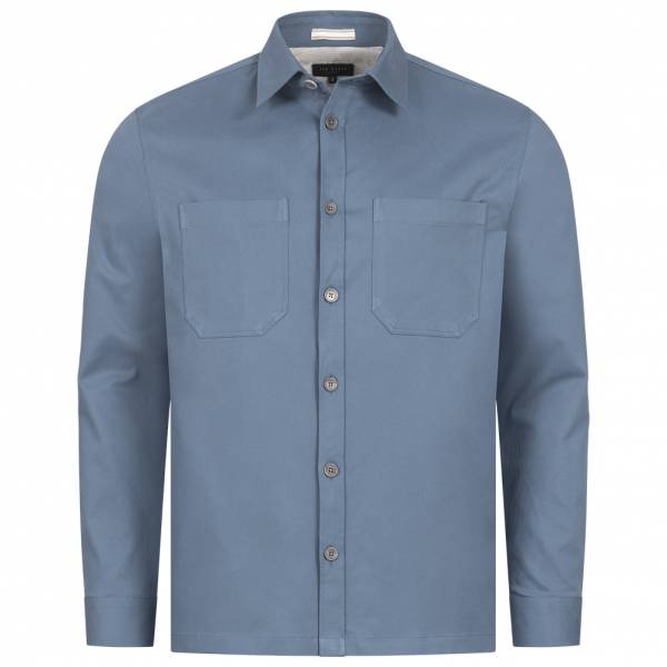 TED BAKER Hasting Twill Overshirt Hombre Chaqueta de camisa 265911-MID-BLUE