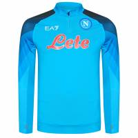 SSC Neapel EA7 Emporio Armani 1/4 rits Heren UEFA Training sweater blauw EASSCN23TU05-AZZURRO