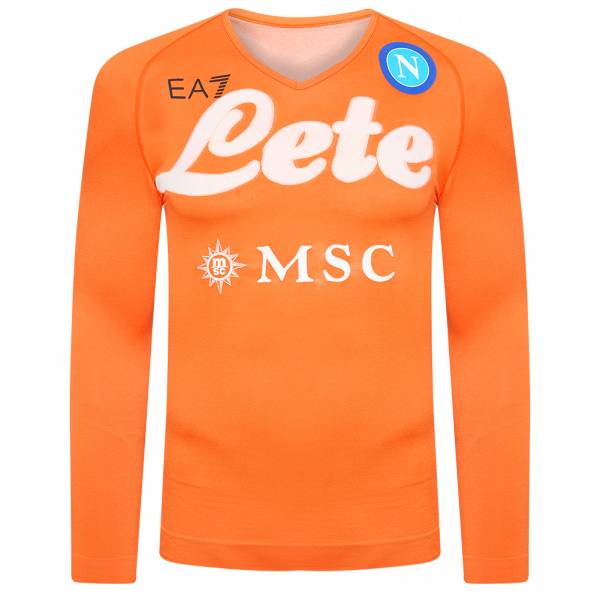 SSC Neapel EA7 Emporio Armani Heren Functioneel shirt met lange mouwen oranje EA7SSCN39-ORANJE