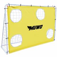 MUWO Voetbaldoel met doelmuur 217 x 153 cm geel