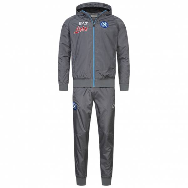 SSC Neapel EA7 Emporio Armani Men UEFA Hoods Presentation Tracksuit grey EASSCN23RU08-MAGNET