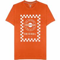 Lambretta Checker Board Heren T-shirt SS0159-BRNT ORANJE