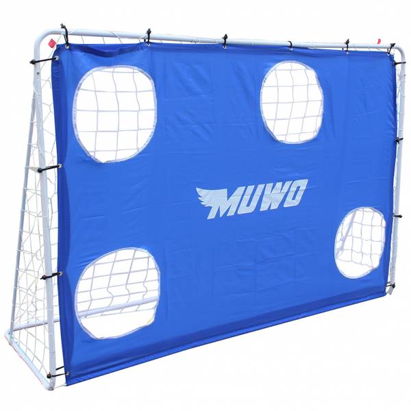 MUWO Football Goal with goal wall 217 x 153 cm blue