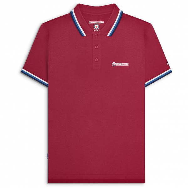 Lambretta Triple Tipped Men Polo Shirt SS1650-BURG-W/DB/N