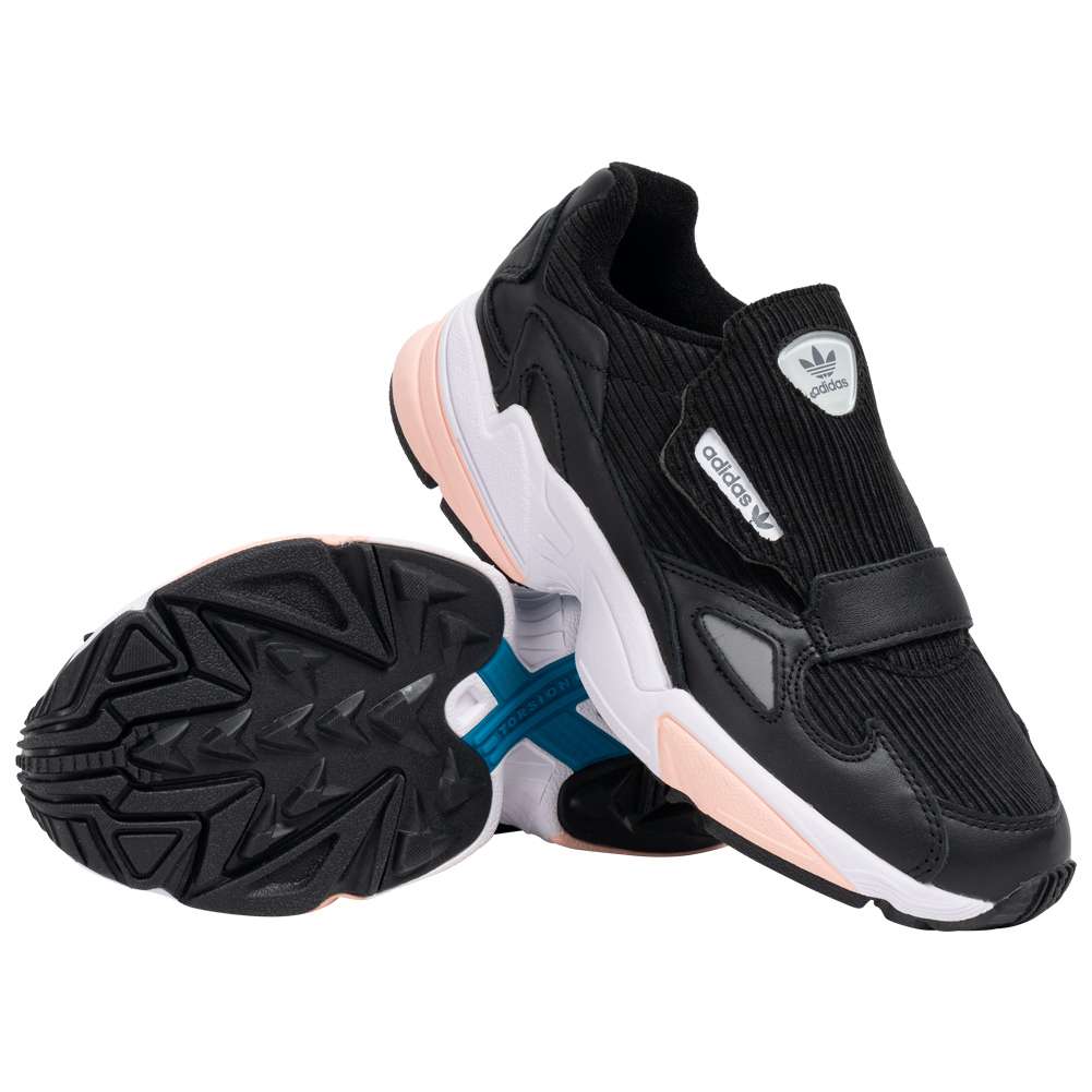 adidas originals falcon rx cord trainers in black and pink