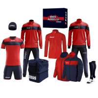Zeus Apollo Fußball Set Teamwear Box 12-teilig Rot Navy