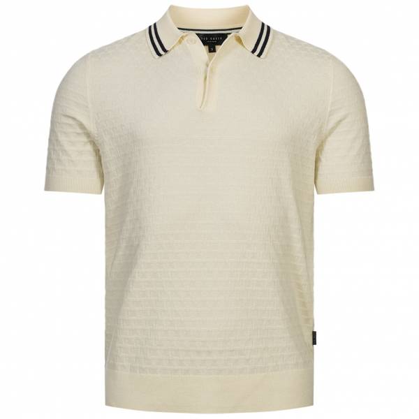 TED BAKER Mahana Stitched Mężczyźni Koszulka polo 267386-ECRU