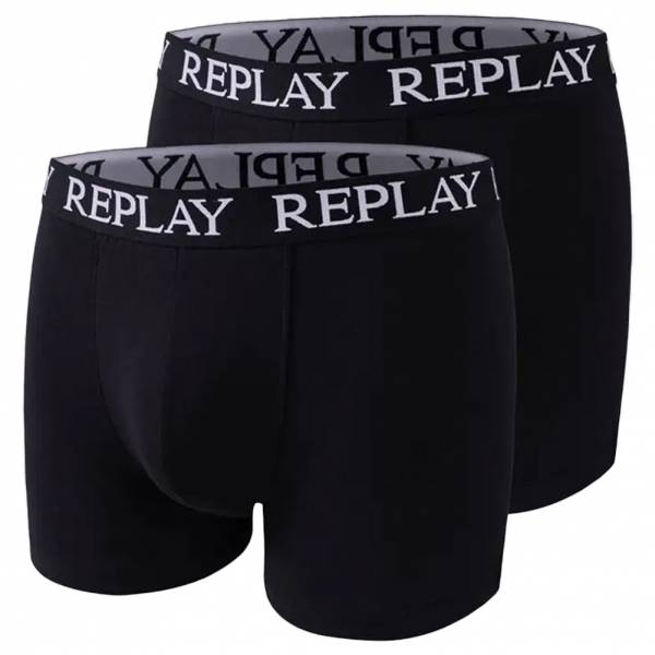 Image of REPLAY Basic Cuff Logo Uomo Boxer Set da 2 I101005-N011064