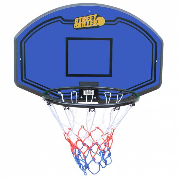 Image of STREETSKILLER Canestro da basket con tavola e supporto a parete blu/giallo064